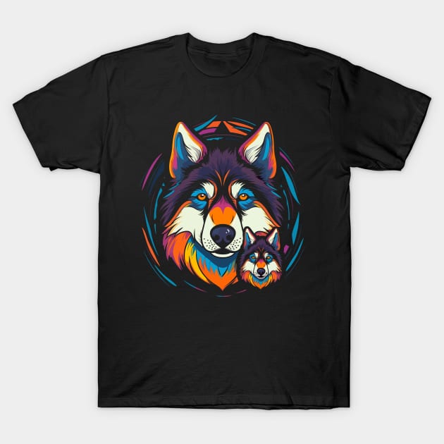 Alaskan Husky Fathers Day T-Shirt by JH Mart